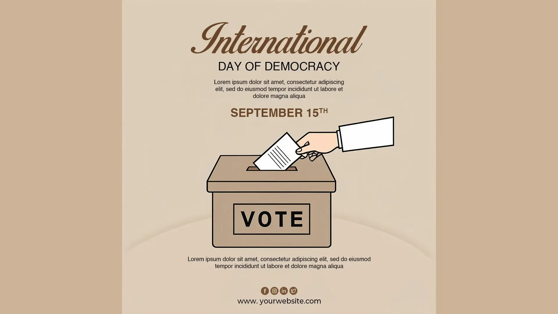 International Day of Democracy Instagram Post Design image